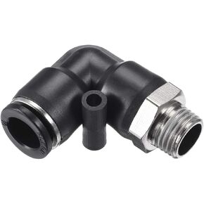 uxcell Push to Connect Tube Fitting Male Elbow 10mm Tube OD x G1/4 Thread Pneumatic Air Push Fit Lock Fitting 4pcs