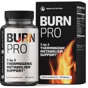 Burn Pro 7-in-1 Thermogenic Metabolism Booster | Weight Management Support Supplement with Appetite & Energy Support | Bloating Relief, Targeted Belly Toning & Keto Inducing | Slim, Trim & Tone | 60ct