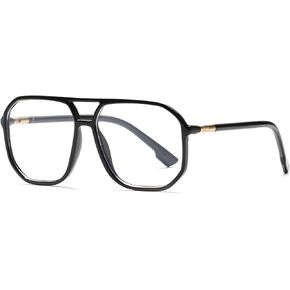 Oversized Square Aviator Reading Glasses Women/Men, Classic Anti Blue Light Readers, Large Frame Anti Glare Eywear