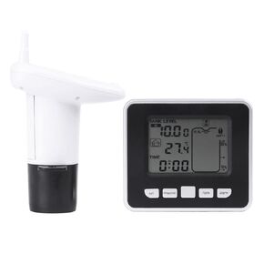 Water Level Sensor Transmitter Ultrasonic Water Liquid Depth Level Meter Sensor with Temperature Digital Display Multi Function Indoor