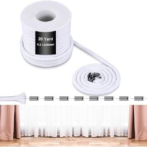 Curtain Weighted Tape Leaded Weighted Drapery Tape Weighted Lead Rope Increase Drapery Weights for Outdoor Indoor Curtain Accessories Sukkot Party Supplies(10 Yard,0.06 Lb/Meter)