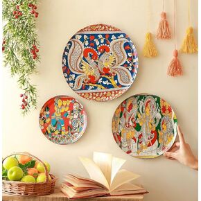 RITUALISTIC Kalamkari Wall Plates- Set of 3 |Home Decor | Painting | Divine | Intricate Designs