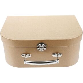 Paperboard Suitcases, Cute Storage Boxes Kraft Paper Decorative Storage Boxes Toy Storage Box with Metal Handle and with Lock Buckle for Home Storage, Decoration