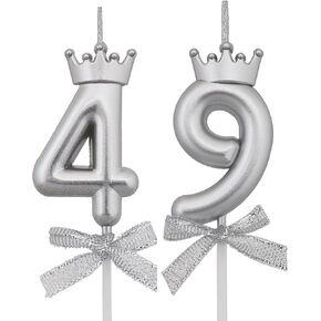 49 94 Birthday Candles, 49th 94th Cake Candles, Pink Birthday Number 49 94 Candles Cake Topper Decorations for Party Men Women