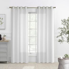 Loft Living Rhythm Lined Grommet Wide Width Curtain Panel 104" x 63" in White