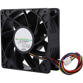 Yoidesu 120mm x 38mm 12V 2.7A Dual Ball Bearings Dc Cooling Fan,4-Pin Premium Quiet Fan,High Speed 6000RPM 210.38CFM High Performance Cooling Fan Cooler