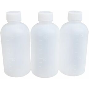 3PCS 100ML 3.4OZ White Empty Plastic Bottles with Screw Cap and Scale Solution Pills Potion Tablet Storage Holder Sealed Jar Refillable Durable Container Pot for Laboratory Household