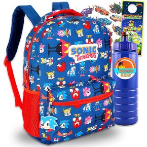 Nintendo Sonic the Hedgehog Backpack Set - Bundle 16" Sonic Backpack Featuring Amy, Tails, Knuckles, Plus Stickers, More | Sonic and Friends Backpack for Boys, Girls, Kids in Saudi Arabia