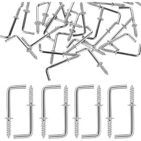 Giantree 100 Pcs Black 3/4 Inch 1 Shape Screw Hooks L Shape Hooks 7 Shape Right Angle Hooks in Kuwait