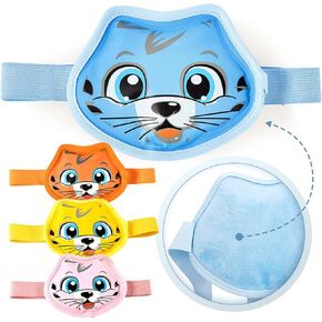 Everlasting Ice RX Kids Ice Packs for Boo Boos with Strap (4 Pack) Toddler Reusable Gel Ice Packs for Injuries | Soft Plush Backing| Kids Ice Pack for Pain Relief, Bumps & Bruises