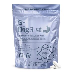 B-FIT DIG3-ST Digestive Herbal Supplement - Ginger Root, Turmeric, Fennel and Cuachalalate - 90 Capsules - 100% Natural Digestive Support Supplements - Promotes Normal Digestion