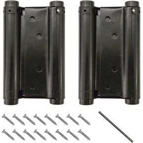 Pair of 5'' Stainless Steel Matte Black Double Action Spring Door Hinge for Saloon Cafe Door Shop