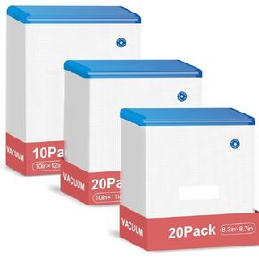 50 Pack Food Vacuum Sealer Bags, Reusable Sous Vide Bags for Food and Cooking, Food Storage