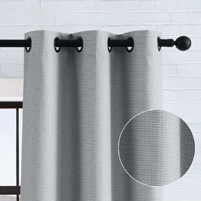 Lucky Brand Finley Ultimate Blackout Curtains | Set of 2 Panels and 2 Tiebacks | Privacy Drapes | Premium Grommet Header, 38" x 84" Pair, Beige