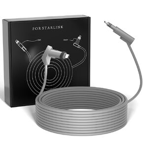 Premium Starlink Cable 75 Ft for Satellite Actuated Gen 2 - Replacement Cable for Starlink Rectangular Satellite V2, Waterproof with End Caps, Gray