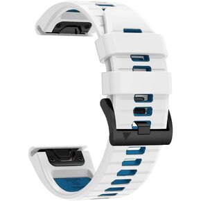 QuickFit 26mm Band Replacement for Garmin Fenix 7X 6X Pro 5X Plus Enduro 2/Descent MK2i /MK3i 51mm/Tactix 7Pro/Epix Pro 51mm Soft Silicone Tape