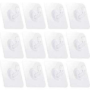 Adhesive Hooks Clear Plastic Waterproof Heavy Duty Sticky Wall Ceiling Door Window Pothook Home Kitchen Bathroom Shower Office for Hanging Hat Towel Picture Coats (30)