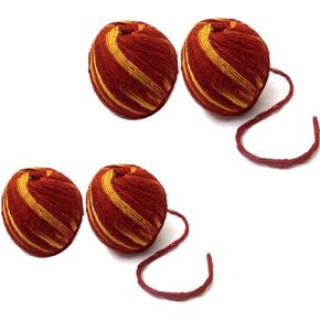 Red Thread Hindu Rituals Puja Prayer Hindu Wrist Thread Band Religious Pooja Accessories Mauli Kalawa Red Yellow Sacred Thread Moli Mauli Roli (Pack of 4)