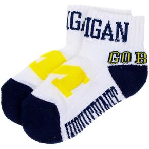 NCAA Michigan Wolverines Youth QTR Socks, Blue, 3-5 Years