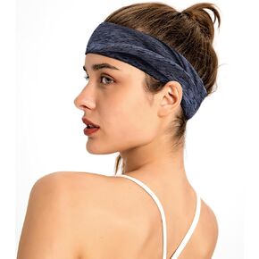 Running Headband, 2Pack, Sports Headbands for Women and Men, Sweatband Headbands for Running, Cycling, Yoga, Basketball, black