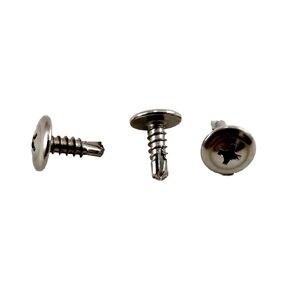 410 Stainless #8 x 3/4" Wafer Head Philips Self Drilling Sheet Metal Tek Screws, (1/2" to 1-5/8" Length in Listing), 100 Pieces, Modified Truss Head Self Driller (#8 x 3/4 inch)