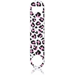Leopard Stainless Steel Bottle Opener Bright Pink Black White Cheetah Print Fashionable Flat Beer Bottle Opener Keychain for Home Kitchen Bar Restaurant Party Birthday Gift
