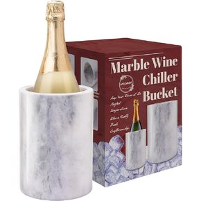 Marble Wine Bottle Chiller, Outdoor Wine Cooler Bucket, Marble Wine and Champagne Chiller for Any 750ml Bottle, Keeps Wine and Drinks Cold, Ideal Gift for Wine Lovers