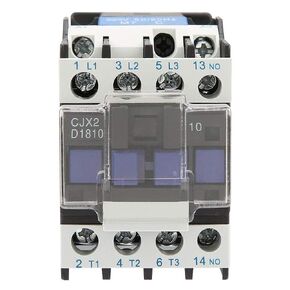CJX2-1810 220V 18A AC Contactor, 1200 Times/Hour High Sensitivity Industrial Electric Contactor Circuit Breaker DIN Rail Mount Power Contactor Fixed Type, Rail Type Installation