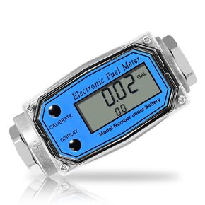 1" 20-80 LPM Inline NPT Thread Flowmeter with 3/4" Adapters,Digital Fuel Flow Meter,for Kerosene,Biodiesel, Light Chemicals. Don't USE for Water and Gasoline - Supports Gallon, LTR, PT, QT