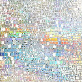 rabbitgoo Window Privacy Film Decorative Rainbow Window Cling, 3D Stained Glass Window Sticker, Anti-UV Sun Blocking Heat Control Static Cling Glass Window Door Covering for Home 35.4 x 118.1 Inches