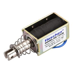 Solenoid Electromagnet, HS-1564B, DC24V 1.43A, 25mm Stroke, Force 30N, Push Pull Type, Open Frame, Linear Motion