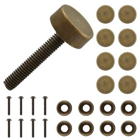 Brass Decorative Bolts with Caps, 8 Pack Antique Bronze Bolt Screws and Decoration Covers Kit for Mirror, Picture, Wood Box, Coat Hooks, Handle, Shutter, Furniture Repairing (15mm Cap Diameter)