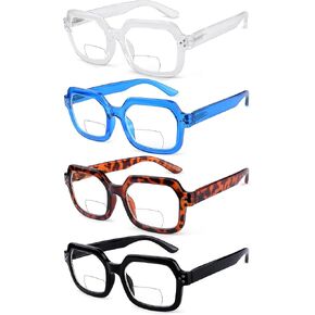 Eyekepper 4-pack Bifocal Reading Glasses for Women Large Frame Bi-focal Readers