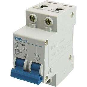 uxcell AC 400V 32A 6000A 2 P MCB Miniature Circuit Breaker DZ47-63 C32