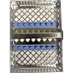 Osung Dental Cassette ONLY, Instrument Management Stainless Steel Case with Tool Holding Bar. Standards Dental Instrument Management Tool Case Only - Blank Cassette