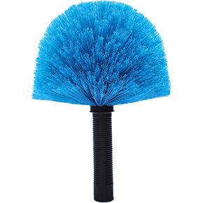 2 Pack Blue Robust Cobweb Duster Head Brush//Superior Twist-On Web Cleaning Tool//Spider Web Remover Brush Compatible with Standard 3/4 Inch Threaded Poles for Outdoor & Indoor//Brush Head Only