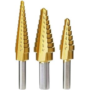 VCT 3pc Step Drill Bit Set Unibit Titanium HSS M2 28 Sizes Industrial Reamer