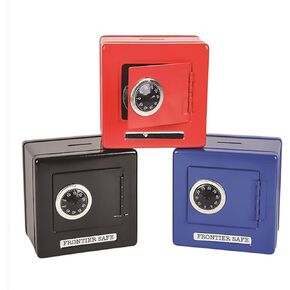 The Dreidel Company Metal Safe with Combination Lock, Kid Safe Frontier Piggy Bank, Fun & Safe Way to