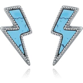 925 Sterling Silver Cute Animal Lever-back CZ Cat/Music Notes/Synthetic Turquoise Heart/Star Moon Drop Dangle Stud Earrings for Women Teen Girls Birthday Gift