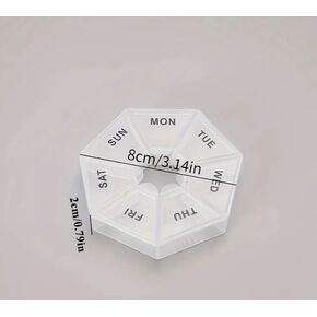 7-Sided Portable Pill Box Medicine Planner Small case (Seven Day Weekly Travel Container) Medication, Vitamin Holder Boxes Organizer Pillbox Dispenser Organizer, sorter and Reminder Container