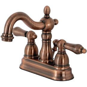 Kingston Brass KB160ALAC Heritage 4" Centerset Bathroom Faucet, Antique Copper