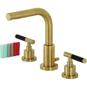 Kingston Brass FSC8953CKL Kaiser Widespread Bathroom Faucet Pop-Up, Brushed Brass