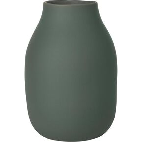 blomus COLORA L Stoneware Vase, Peat, Handmade, Elegant Decorative Table Vase, Space-Saving Home Accessory (H/W/D: 20 x 14 x 14 cm, Peat, 65701)