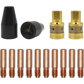 Flux Core Gasless Nozzle Tips Kit, Compatible with Miller Millermatic Welder 135 140 175 211, Gun M10/M15 | Hobart Handler Welder 120 125 135 140 175 180 187 190, Gun H-9/10, Tips (.030")