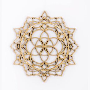 Mandala Wood Wall Art, Home Decor, Morrocan Indian Art, Bohemian Ethnic Wall Hanging, Sacred Geometry Ornament, Handmade Housewarming Geometric Spiritual Gift in Saudi Arabia