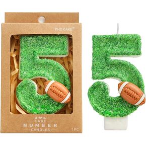 PHD CAKE 2.76 Inch Number 7 Football Birthday Candles, Football Themed Number Candles, Party Celebration