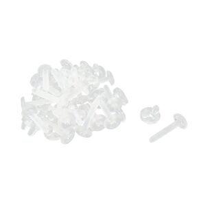 Geesatis 20 Pack Clear Acrylic PC Plastic Screw with Nut Tighten Screws Clear Acrylic Cross Pan Hand Tighten Screw Non-Slip, M5 x 30 mm