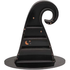 Display Shelf Floating Wall Shelf Gothic,Crystal Display Shelf Gothic Witch Hat Design PVC Stone Shelf Display for Bedroom Office Table