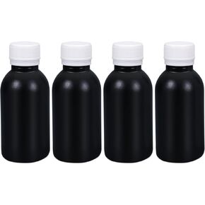 PE Plastic Food Grade Bottles, Wide Mouth Lab Reagent Bottle, Liquid/Solid Sample Seal Sample Storage Container Chemical Bottle (Translucent + White, 20oz)