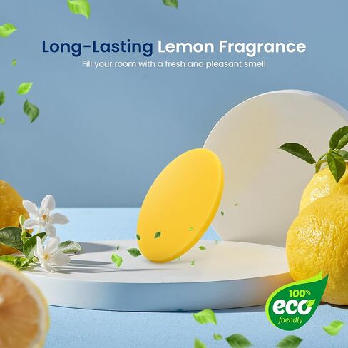 SereneLife Fragrance Disc 15pcs Lemon Scented Fragrance Disc, Suitable for Towel Warmer Buckets Convenient Size Fits in Most Air Freshener Holders Fresh Aroma Stays for 30 to 60 Days in Saudi Arabia